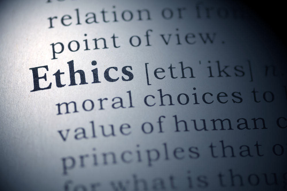 a dictionary page with the word Ethics highlighted